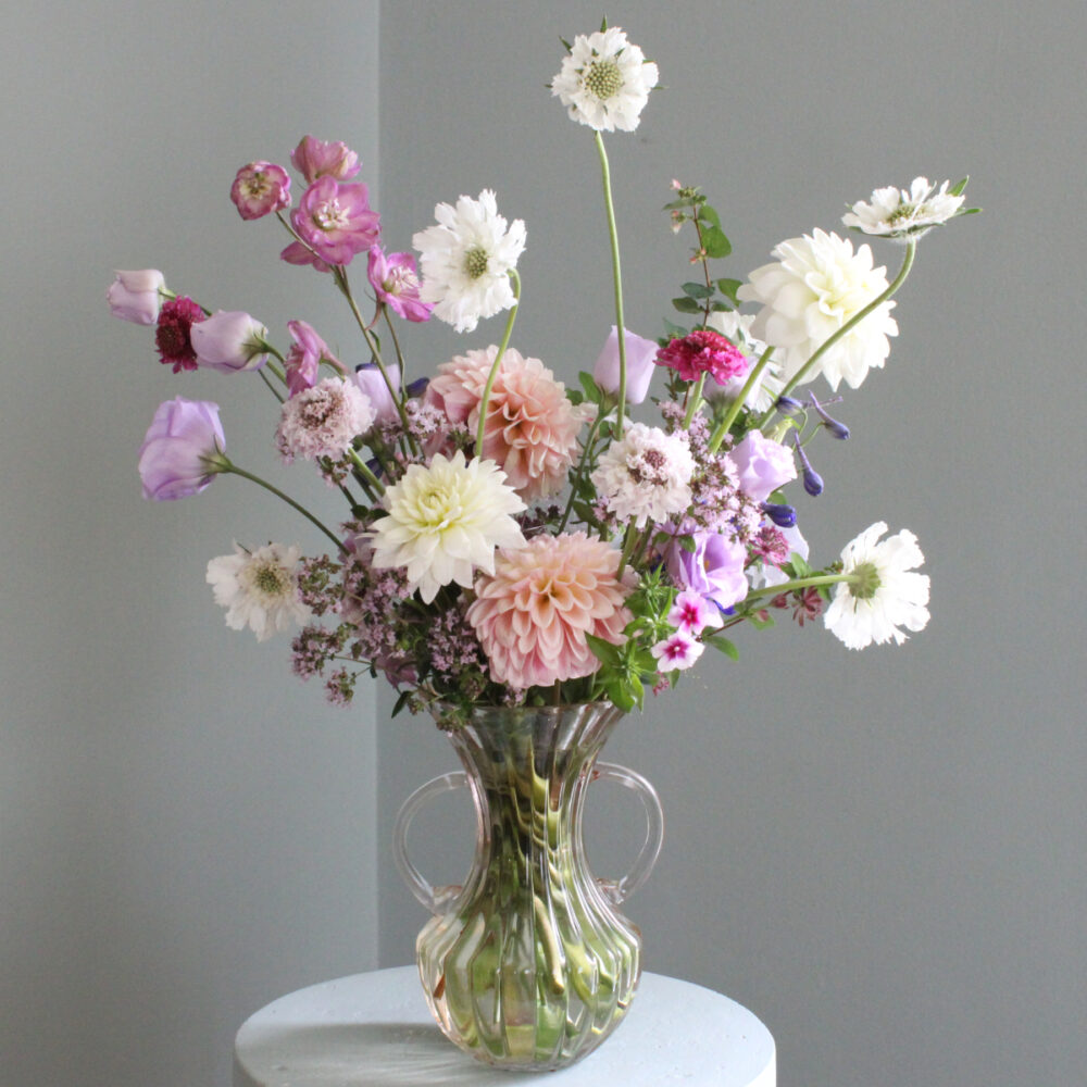 hourglass flower arrangement